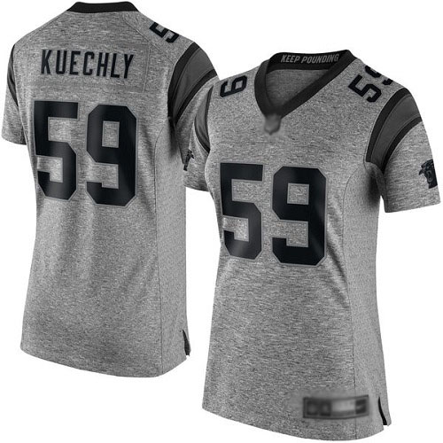 Carolina Panthers Limited Gray Women Luke Kuechly Jersey NFL Football #59 Gridiron->women nfl jersey->Women Jersey